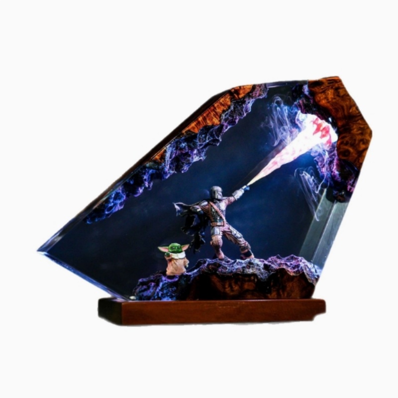 Resin Art Goku - Mandalorian Reçine Sanat Lambası El Yapımı