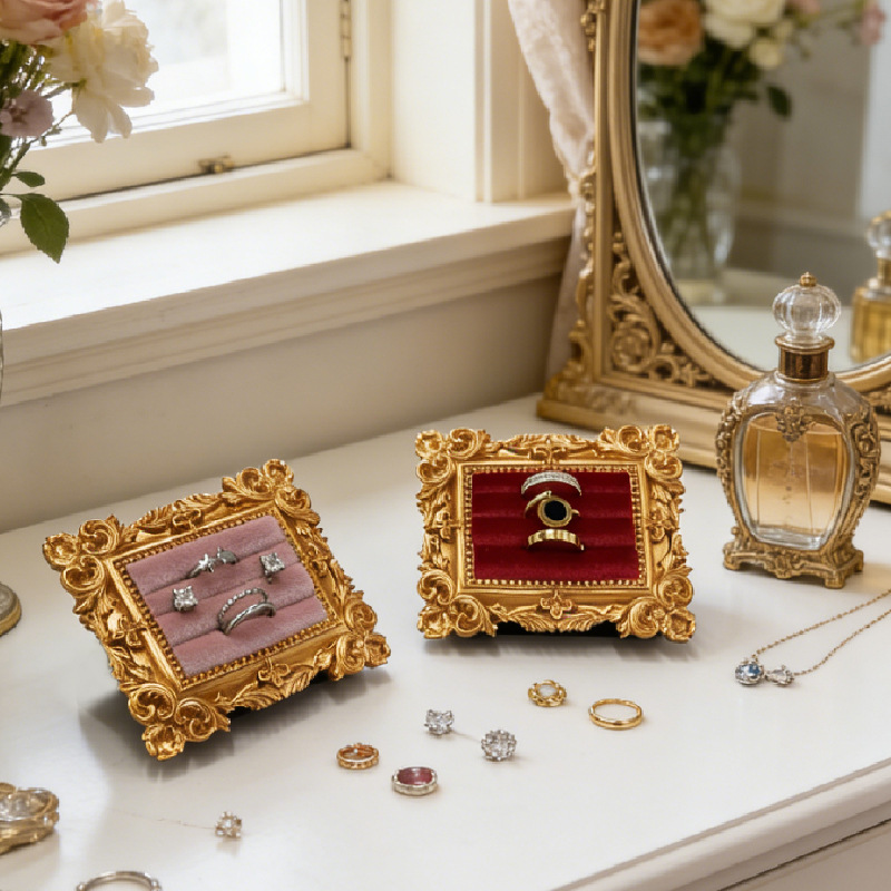 Resin Art Frame - Vintage Resim Çerçevesi Halka Ekran Standı