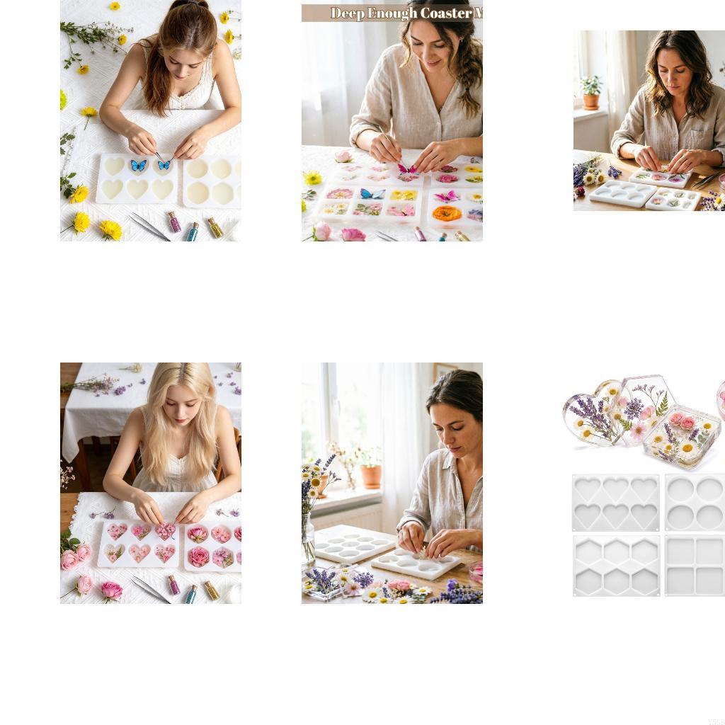 Coaster Mold Square - Epoksi Reçine için Yuvarlak Silikon Kalıplar,