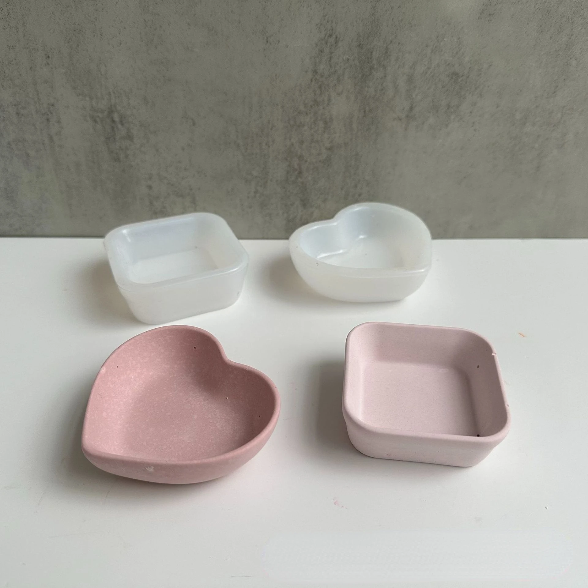Tray Mold Rectangle - Beton kare kalp şekli silikon kalıp