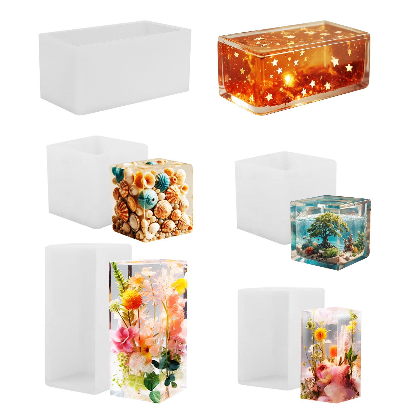 Resin Art Kit With Molds - Epoksi Döküm Kalıp Silikon Kalıp DIY