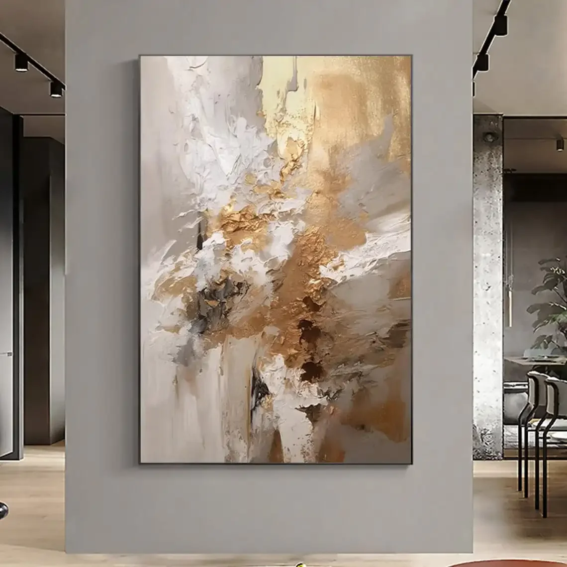 Resin Art On Canvas - Soyut Doku Yağlıboya Tuval Üzerine Minimalist