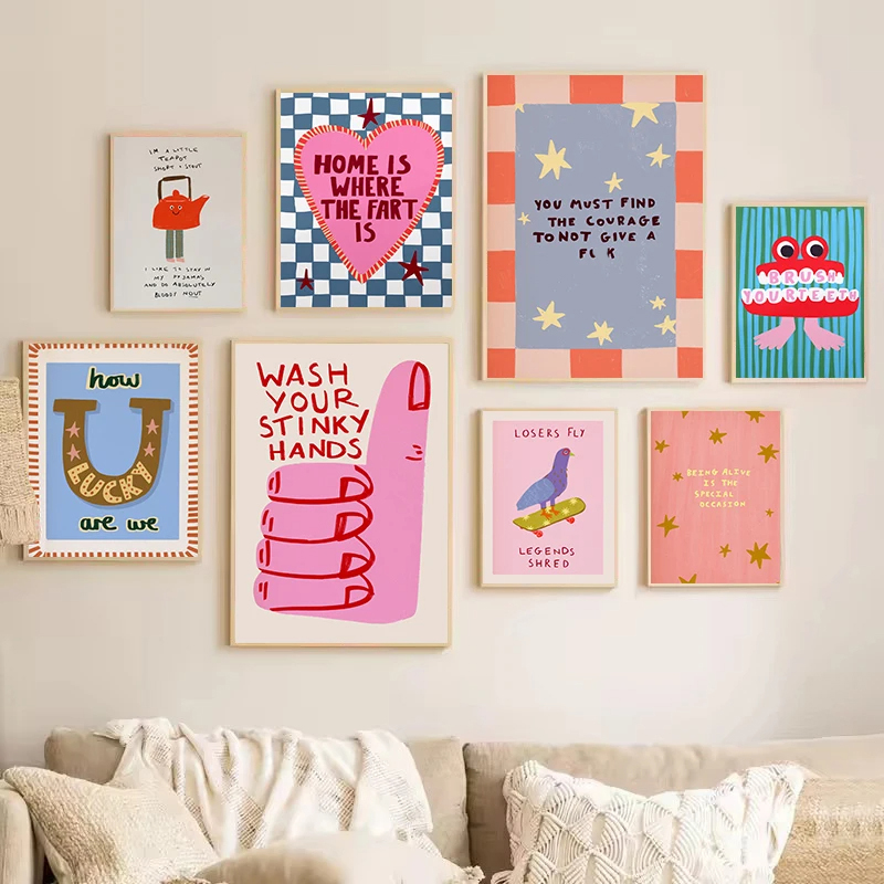 Resin Art Quotes - Renkli Esprili Ev Sloganı Zihinsel Alıntılar