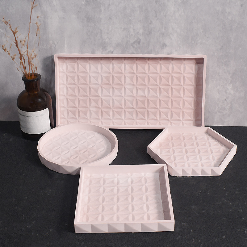 Coaster Mold Square - Depolama Tepsisi Silikon Kalıp DIY Yuvarlak
