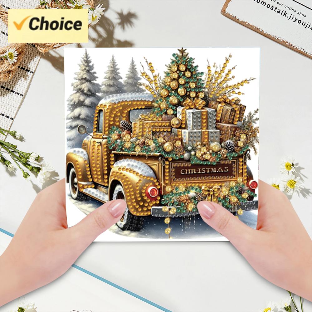 Xmas Resin Art - 6 adet DIY elmas boyama tebrik