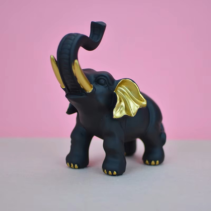 1 Parça Siyah Altın Şanslı Fil - Resin Art Decoration Items incelemesi ve fiyatı
