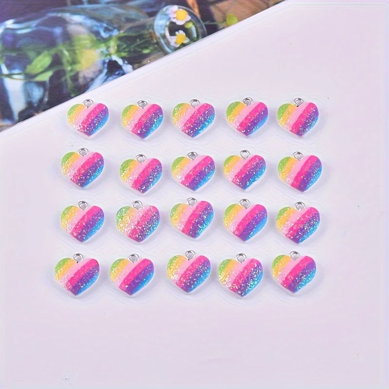 10 adet renkli kalp reçine tak - Resin Art Supplies Near Me incelemesi ve fiyatı