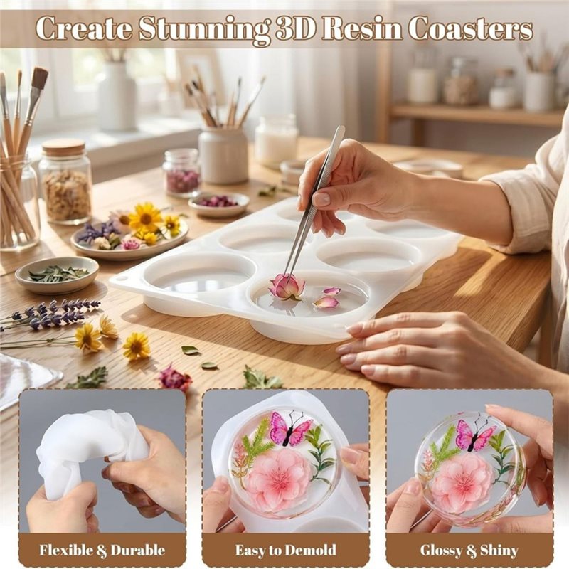 [ABFI!】 DIY Epoksi Sanat El Sa - Coaster Mold Square incelemesi ve fiyatı
