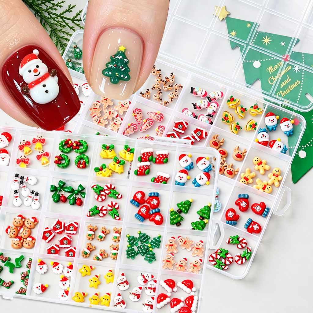 1 Kutu Karışık 3D Noel Tırnak  - Xmas Resin Art incelemesi ve fiyatı