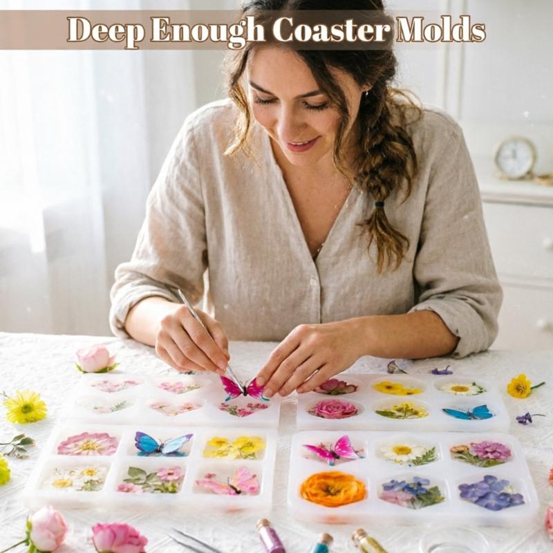 Epoksi Reçine için Yuvarlak Si - Coaster Mold Square incelemesi ve fiyatı