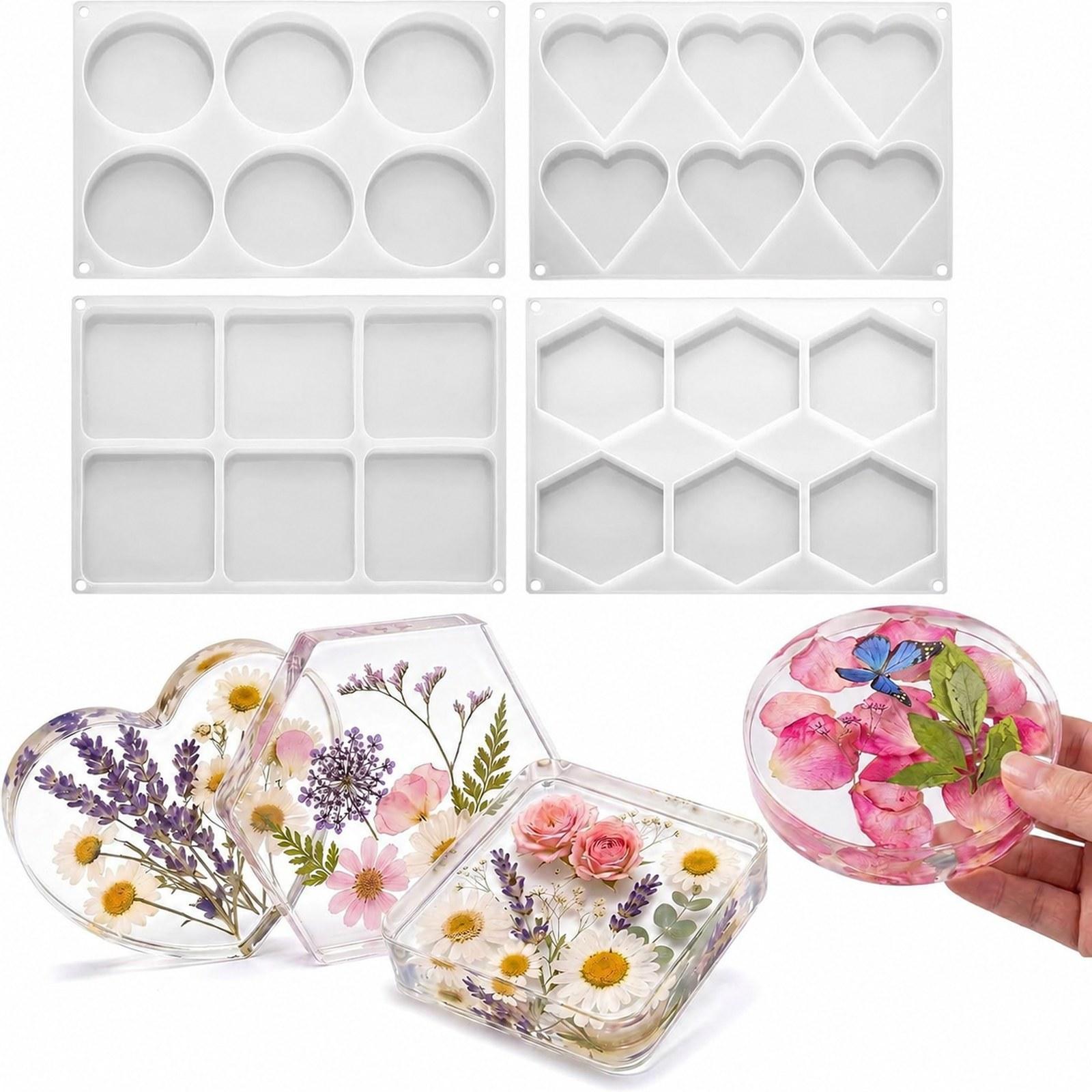 4 Adet Derin Reçine Bardak Alt - Coaster Mold Square incelemesi ve fiyatı